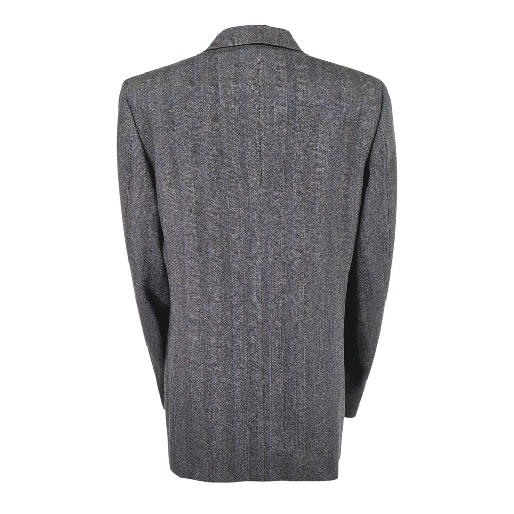 Montebello Italian Wool Blazer Men 42R Gray Blue Pinstripe Quite Luxury - Picture 3 of 16